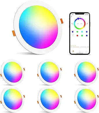 Smart LED Recessed Lighting 4 Inch Downlight with RGB Colors
