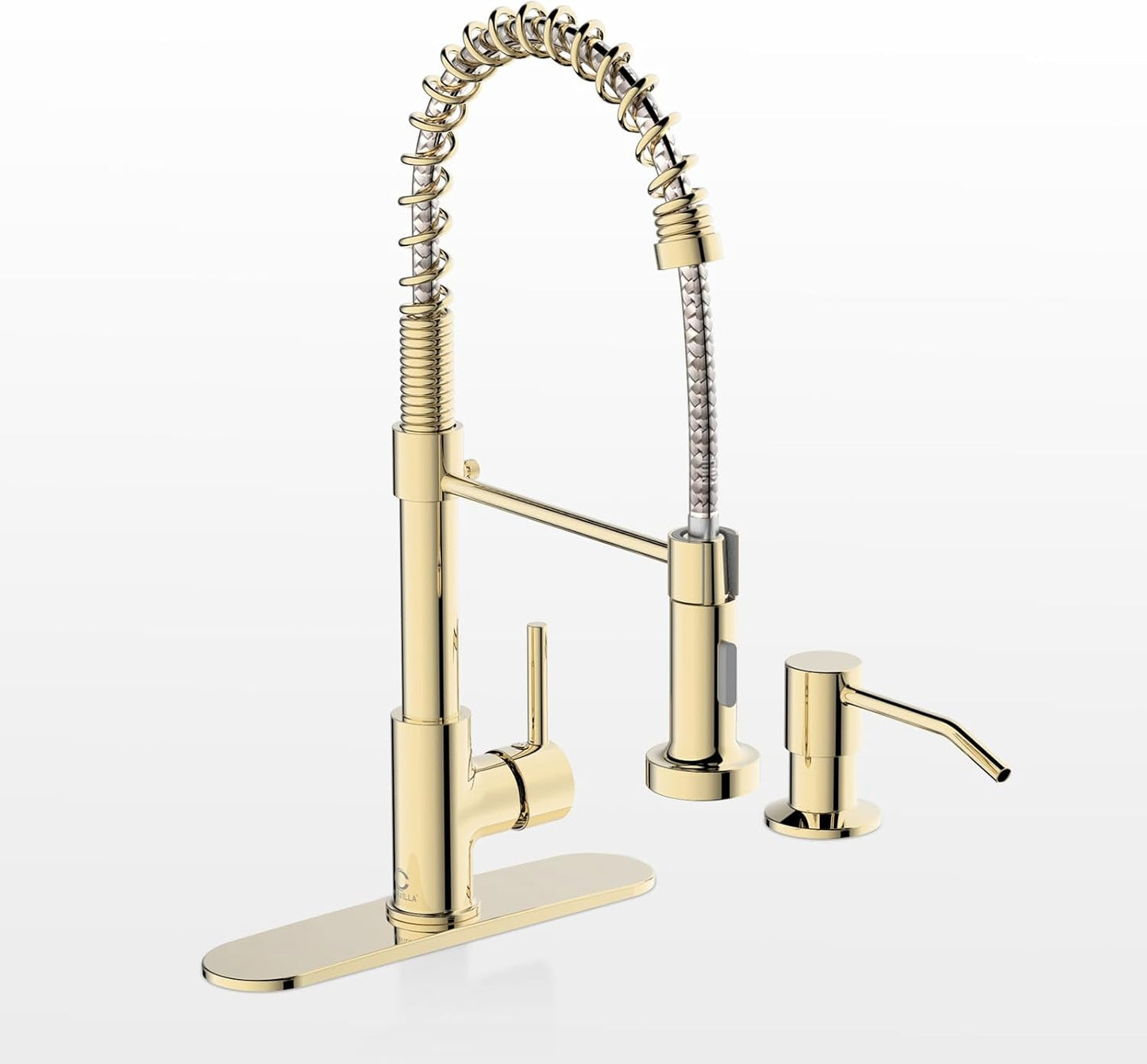 Gold Kitchen Faucet with Soap Dispenser for Modern Homes