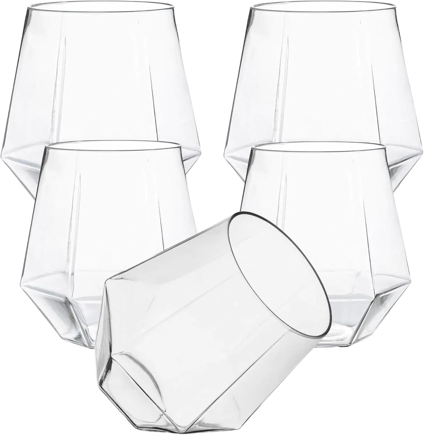 40 Count Unbreakable Stemless Wine Glasses - Elegant & Durable for Home, Office, Bars