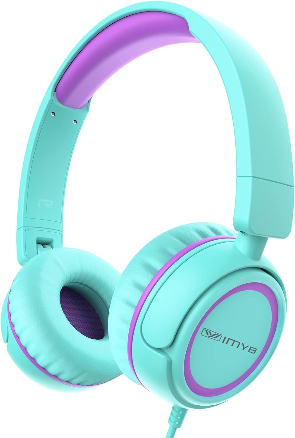 IMYB Kids Foldable Stereo Headphones - Tangle-Free Fun in Green!