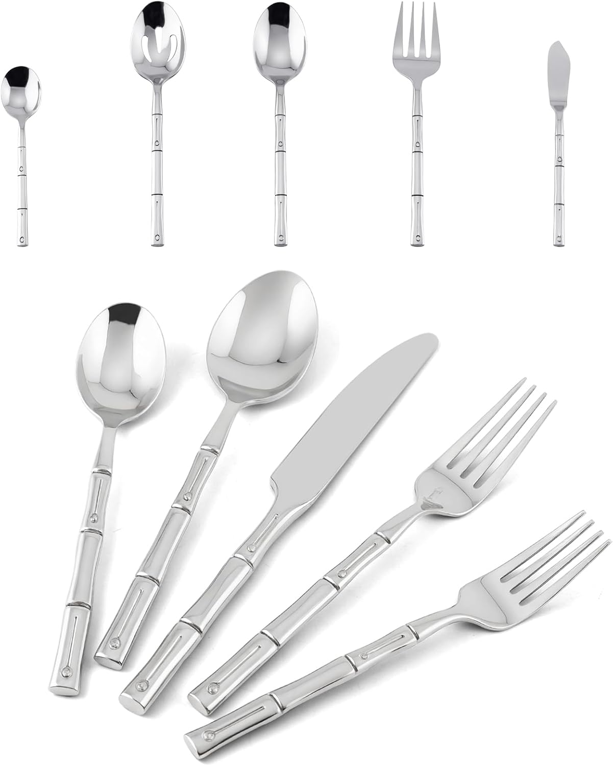 Flatware Serving Set Stainless Steel Cutlery Set for 12 Guests