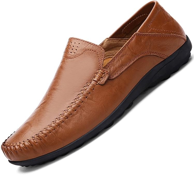 Go Tour Men's Premium Genuine Leather Casual Slip on Loafers