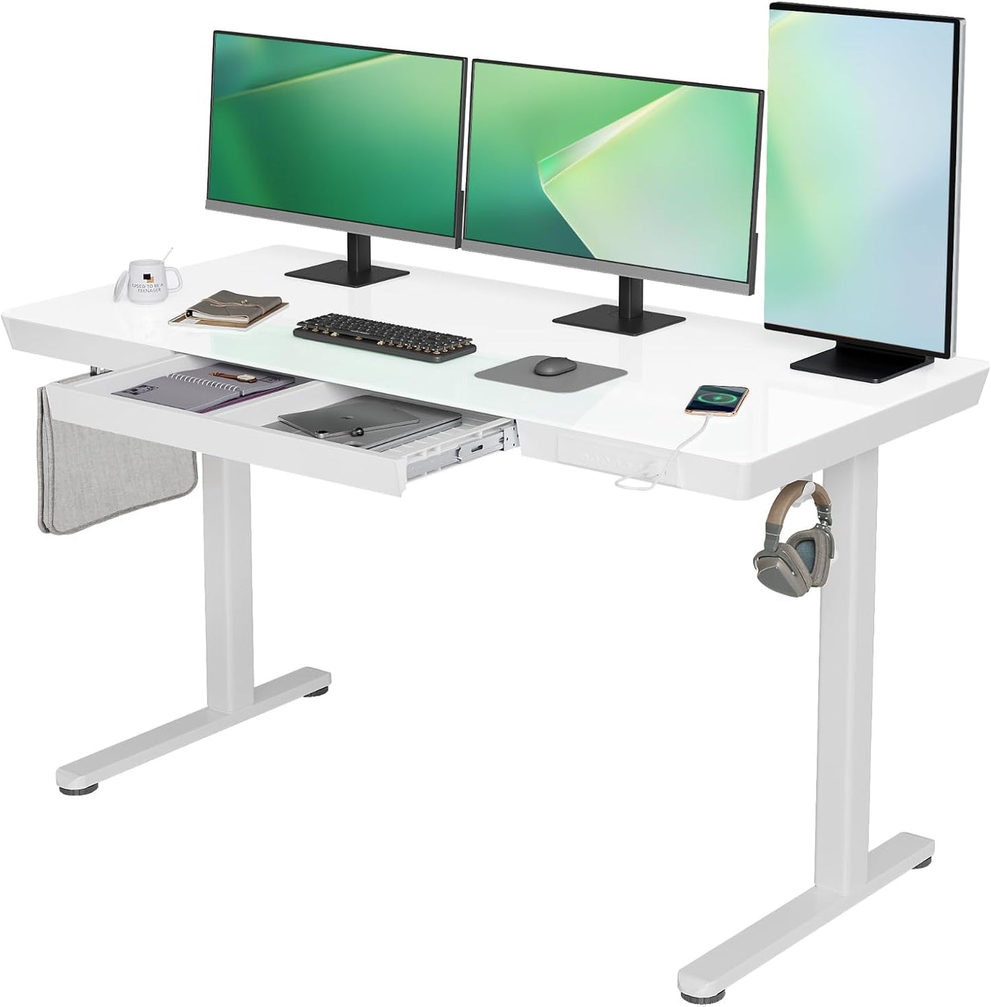 YDN Electric Stand Up Desk: Adjustable Height & USB Ports