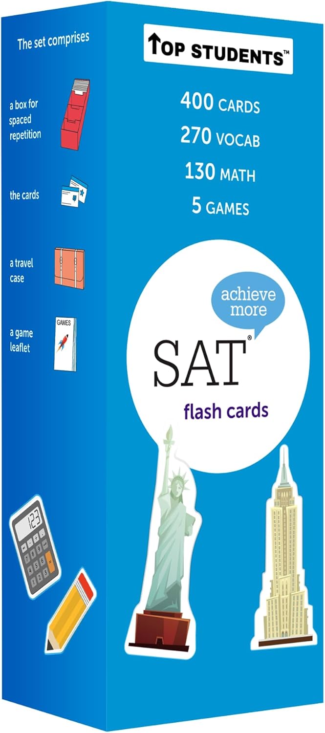 400 SAT Flash Cards for Vocabulary and Math Prep Success