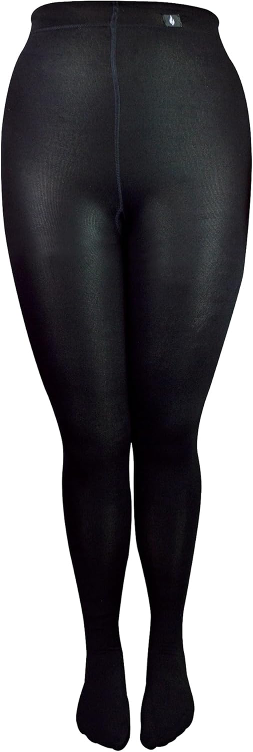 Cozy Black Fleece-Lined Thermal Tights