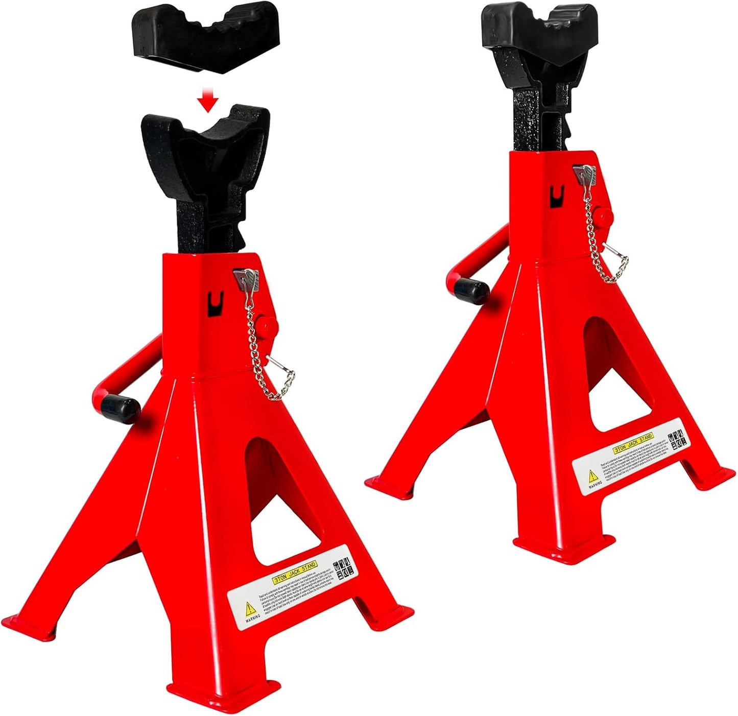 3 Ton Adjustable Jack Stands with Double Pin Locking Safety Design