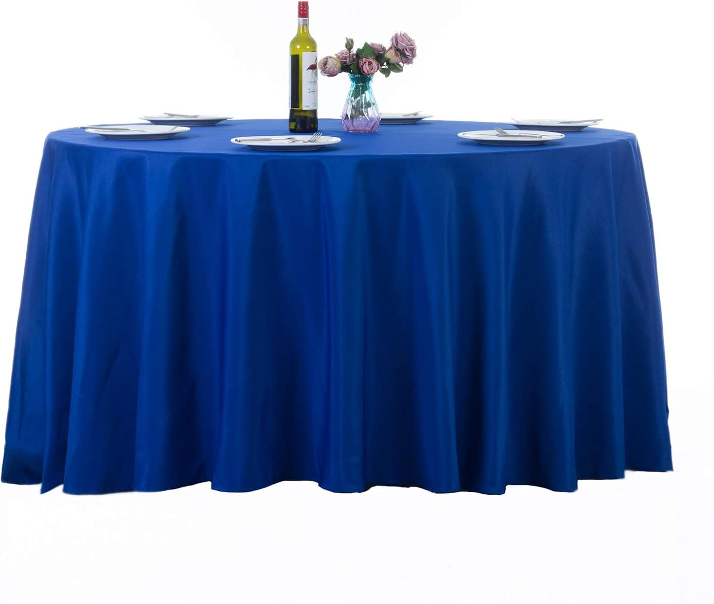 120 Inch Royal Blue Round Tablecloth Set for Elegant Events