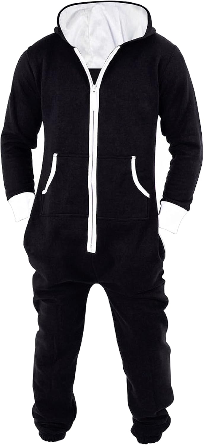 Skylinewears Mens Jumpsuit Non Footed Pajama for Cozy Comfort