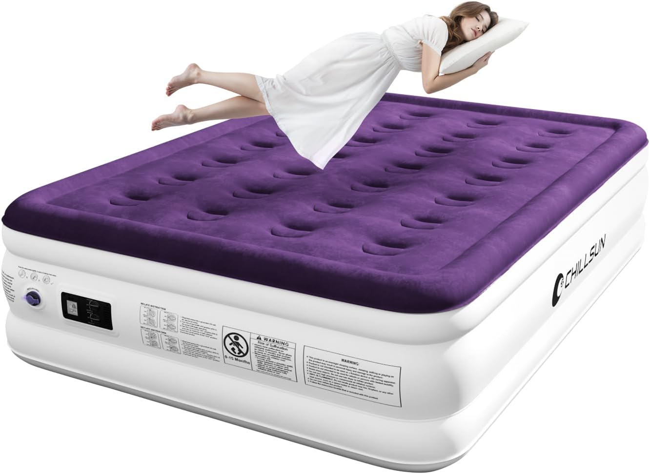 CHILLSUN Air Mattress Full with Built in Pump for Comfort