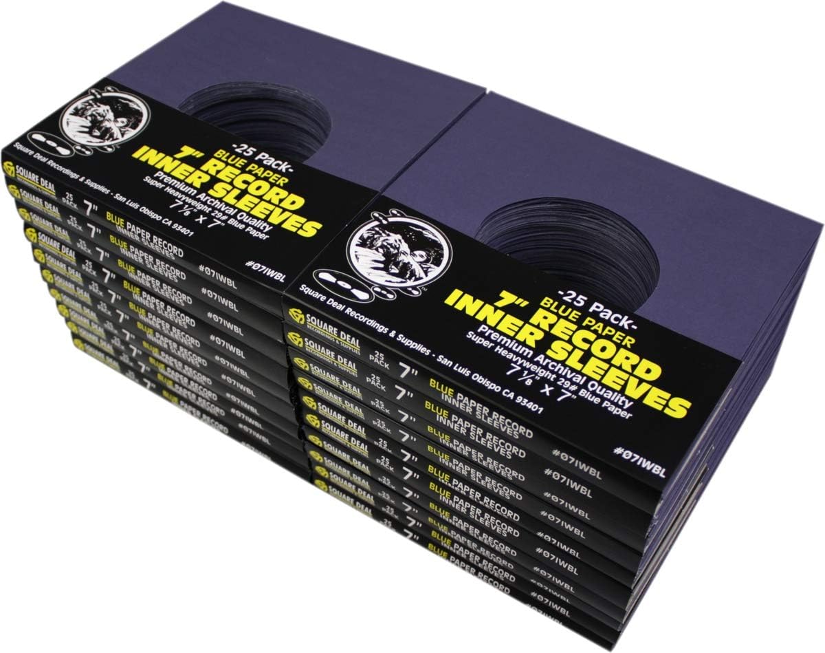 500 7in 45rpm Blue Vinyl Record Inner Sleeves for Protection