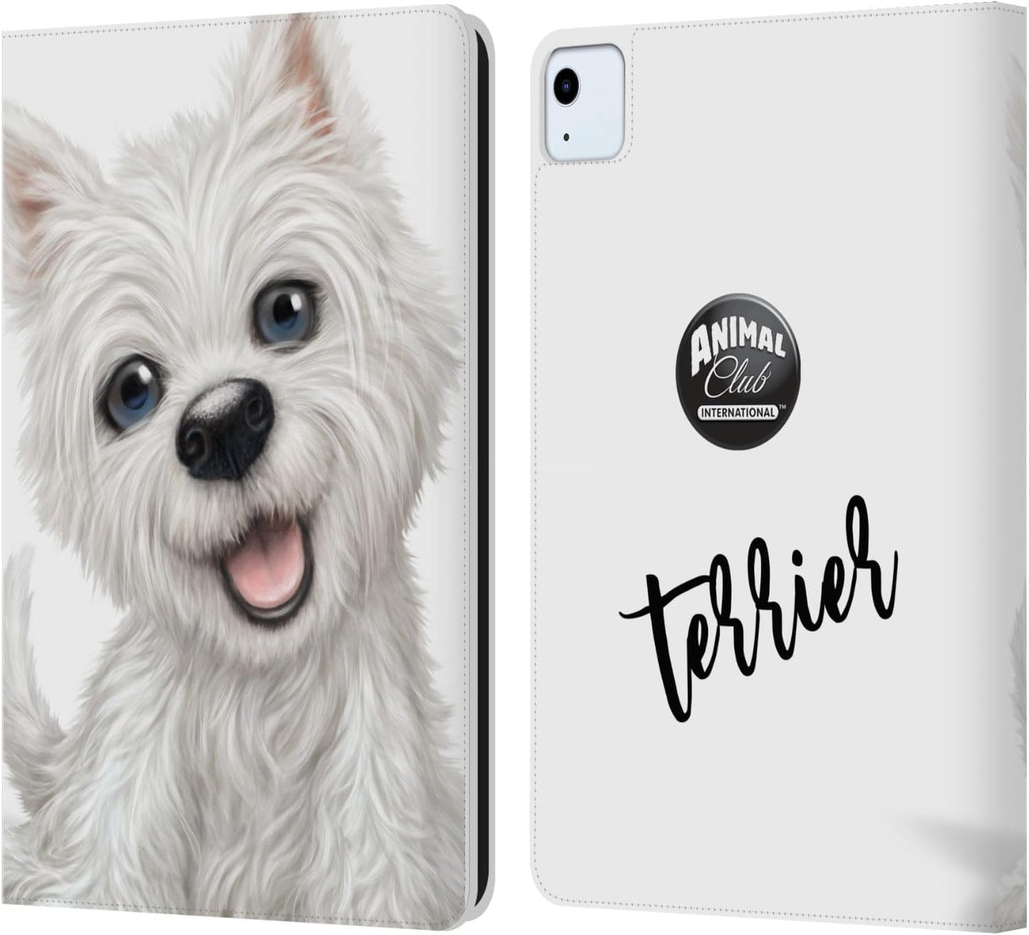 Animal Club International Terrier Faces Leather Wallet Case for iPad