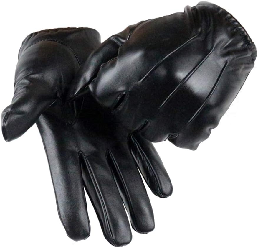 Warm Touchscreen Leather Gloves for Winter Driving