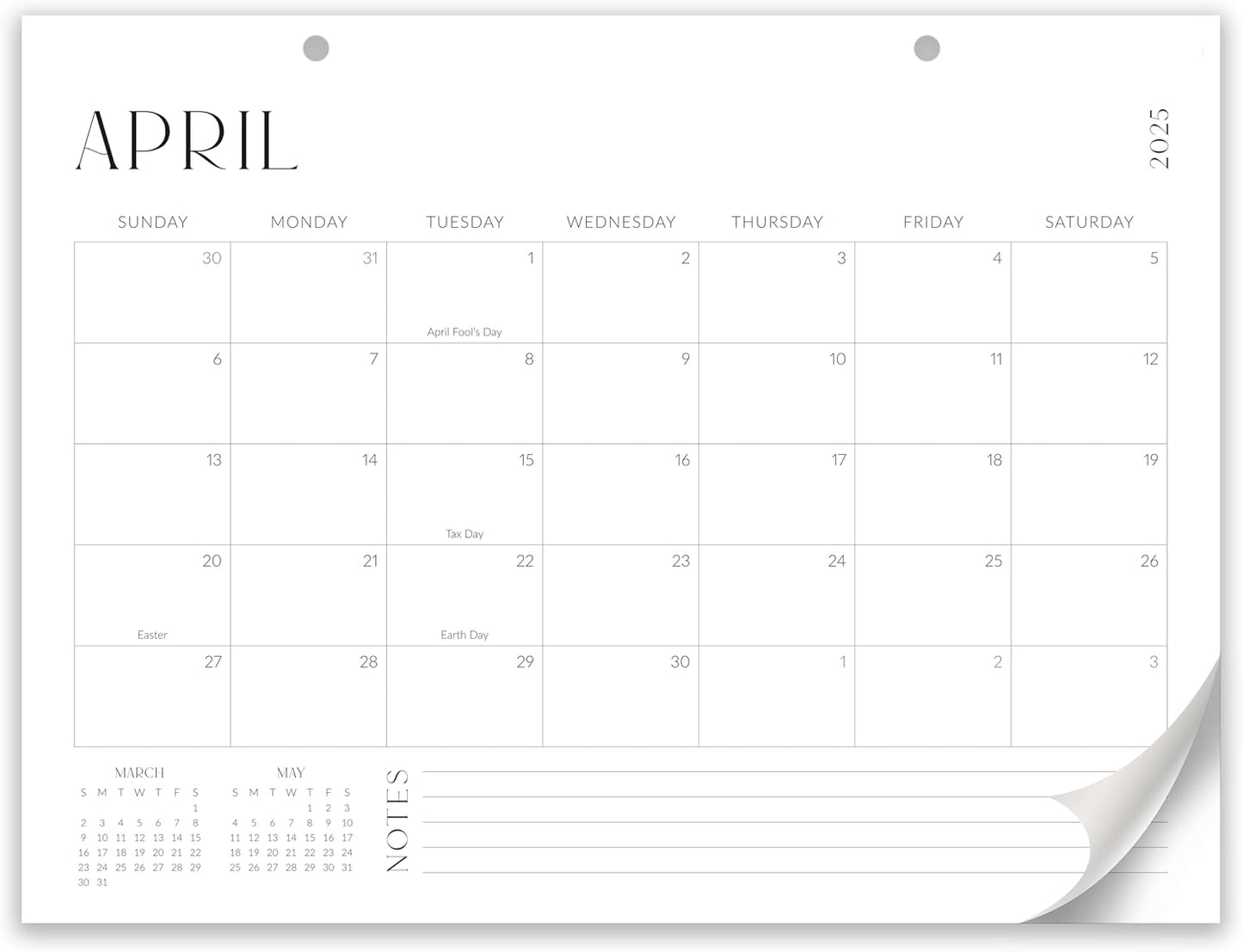 ZICOTO 2025-2026 Minimalist Desk Calendar 16x12 - Organize Easily!