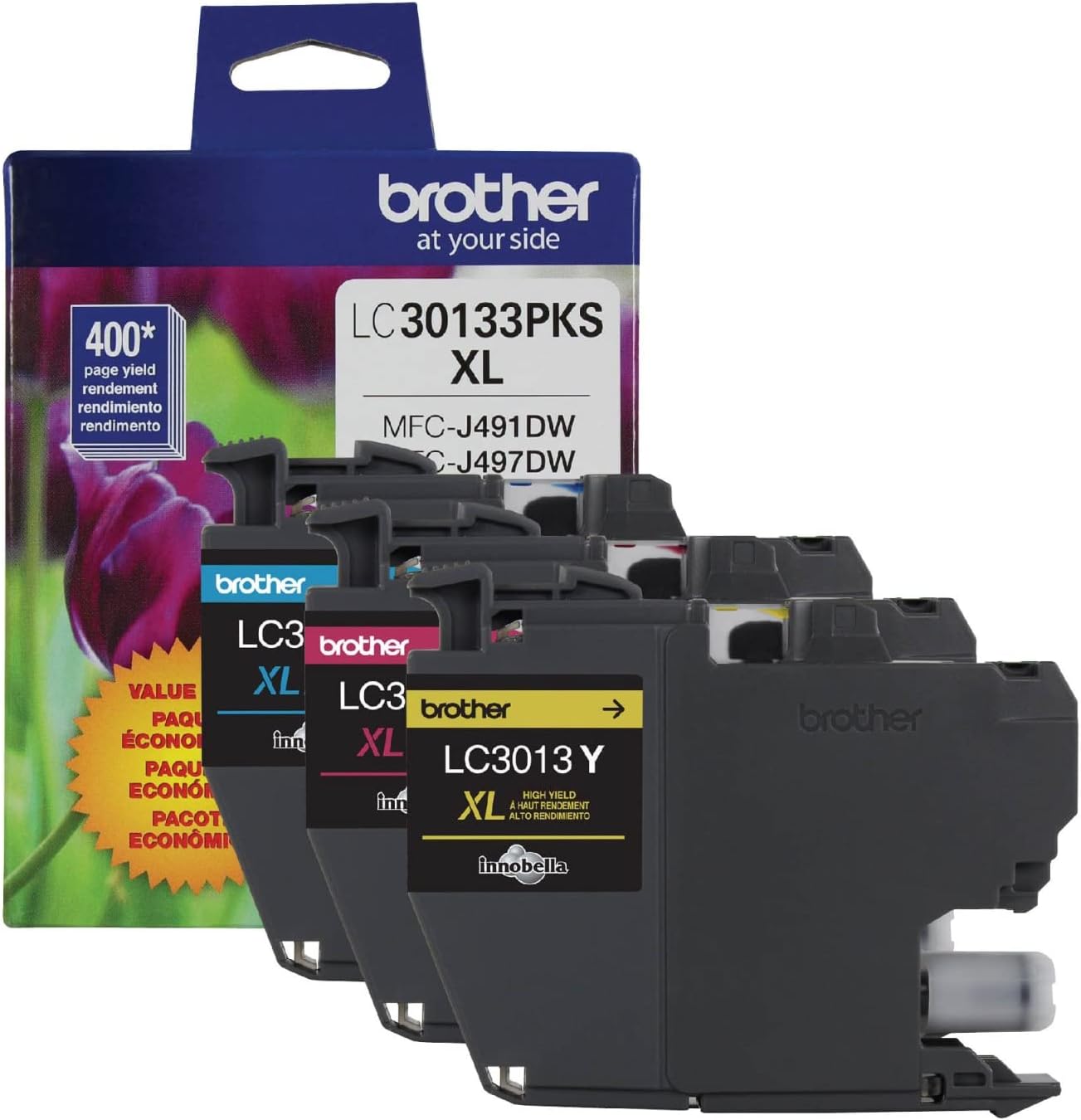 Brother LC3013 High Yield Color Ink Trio, 400 Pages Each