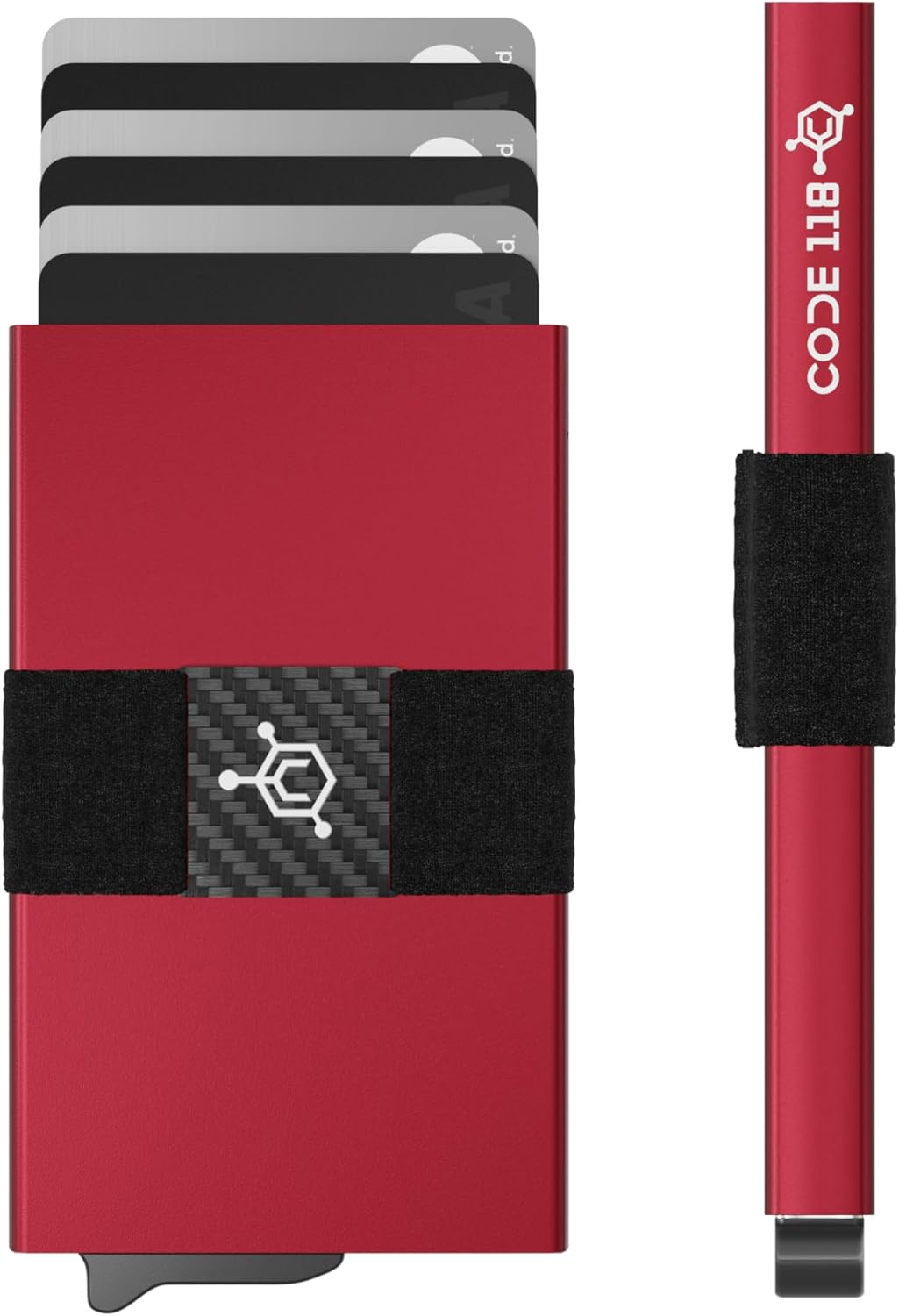 CODE 118 Slim Minimalist Aluminum Wallet with RFID Blocking