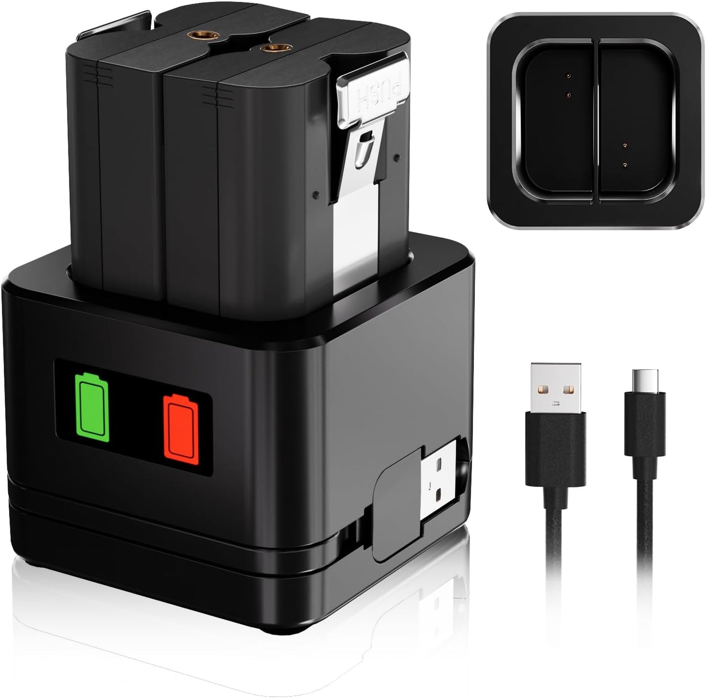 Replacement for Ring Battery 2 Pack with Charger Station