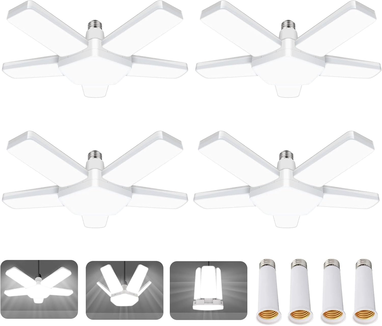 Bright 80W LED Garage Lights with Adjustable Panels for All Needs