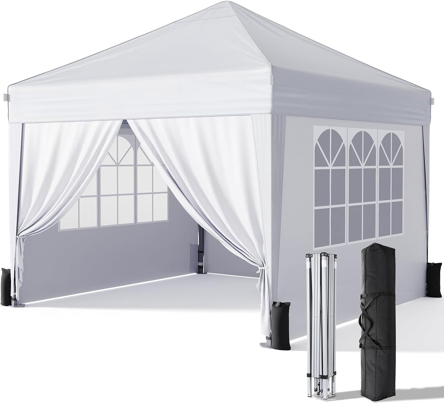 10x10 Pop Up Canopy Tent with Sidewalls for Outdoor Events
