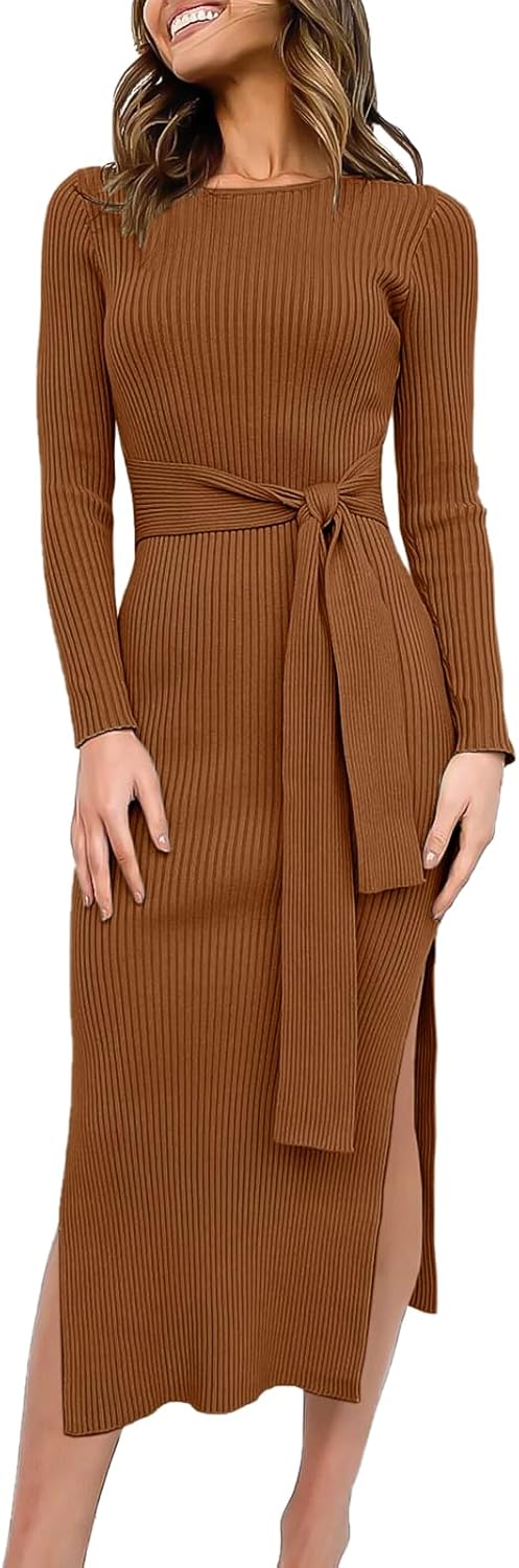 ANRABESS Womens Long Sleeve Sweater Dress for Fall Outfits