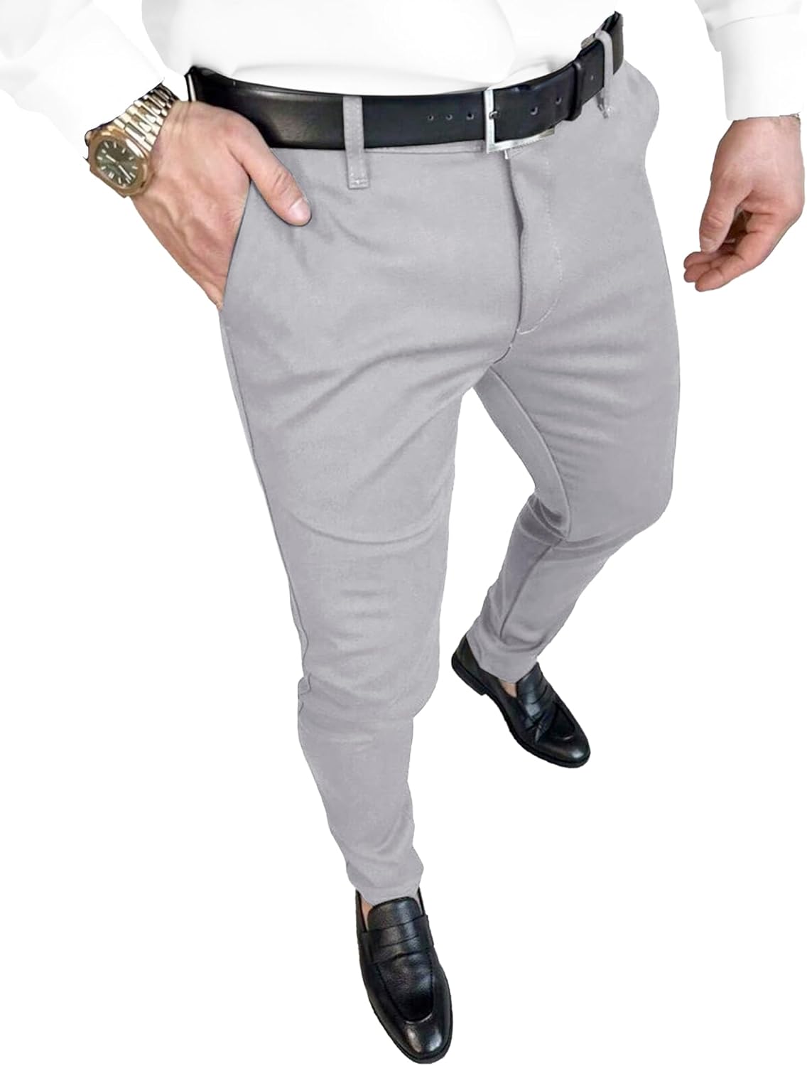 PLEPAN Men's Slim Fit Stretch Dress Pants for Comfort & Style