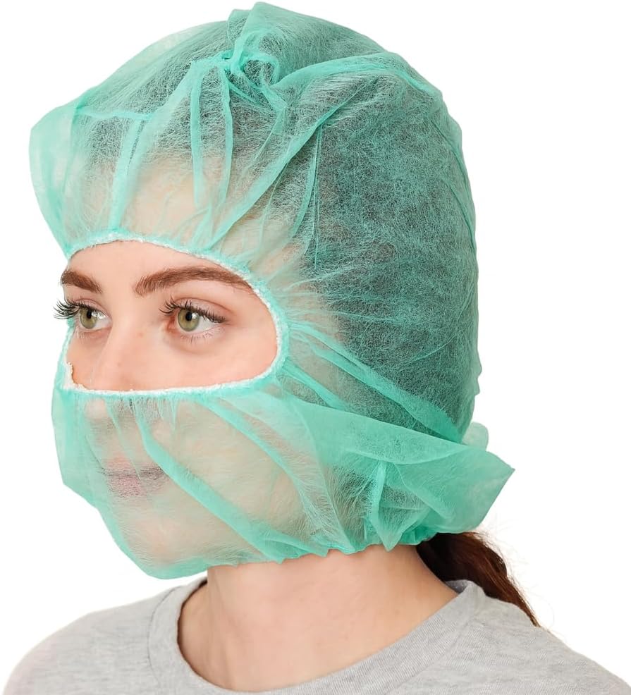 Polypropylene Hood Disposable Catering Bonnets Hairnet Combo
