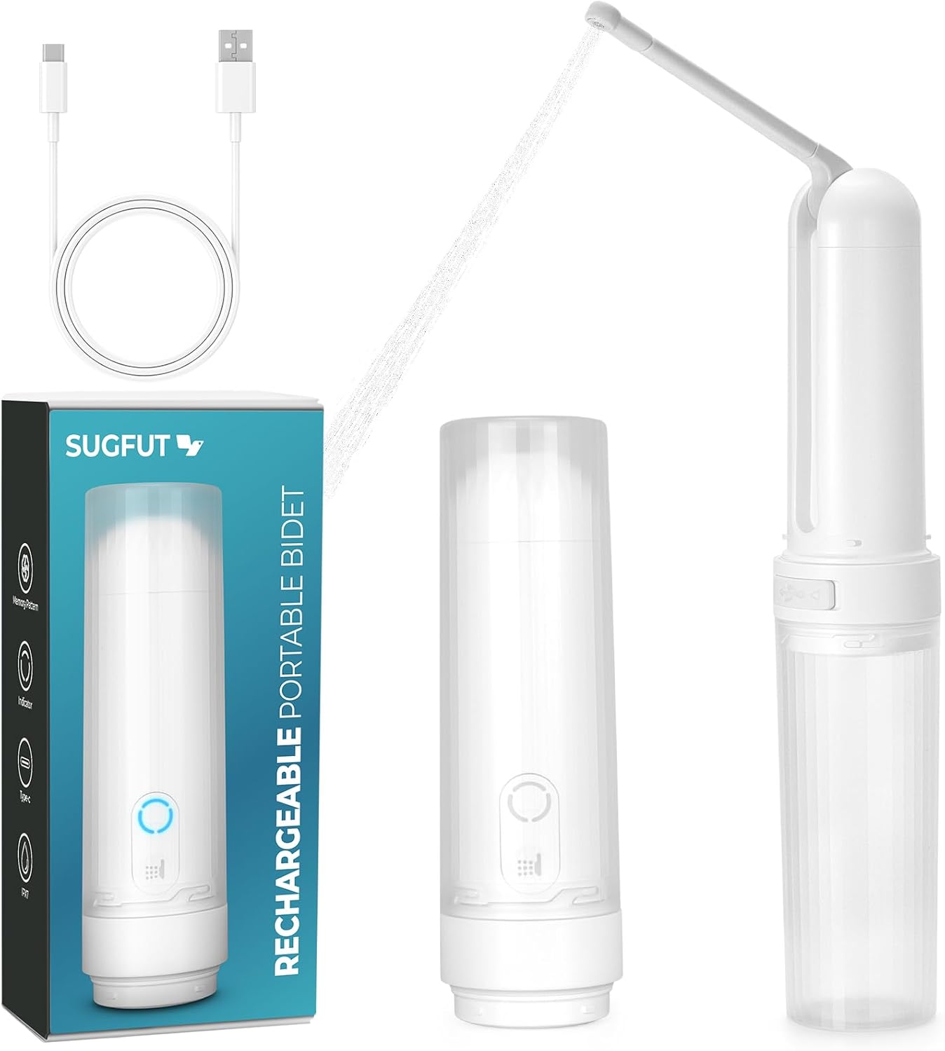 Portable Bidet for Travel with USB-C Rechargeable Design