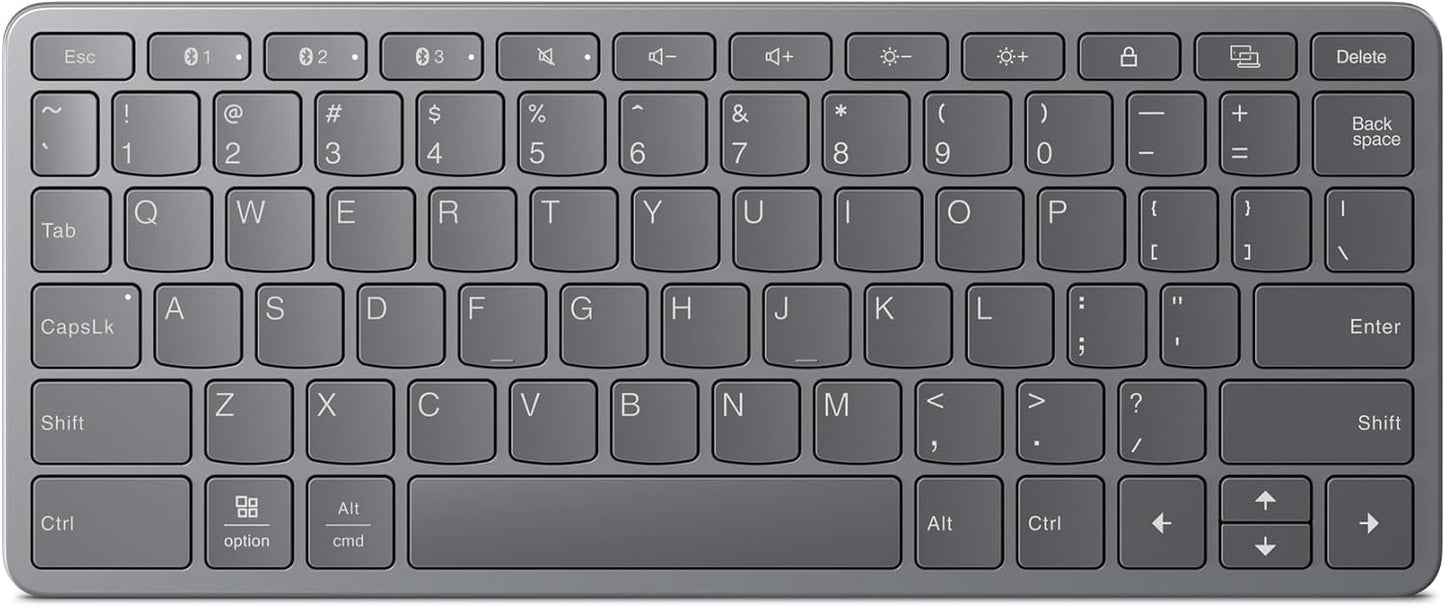 Lenovo Multi-Device Bluetooth Keyboard: Connect 3 Devices, Slim Design, 60-Hour Battery