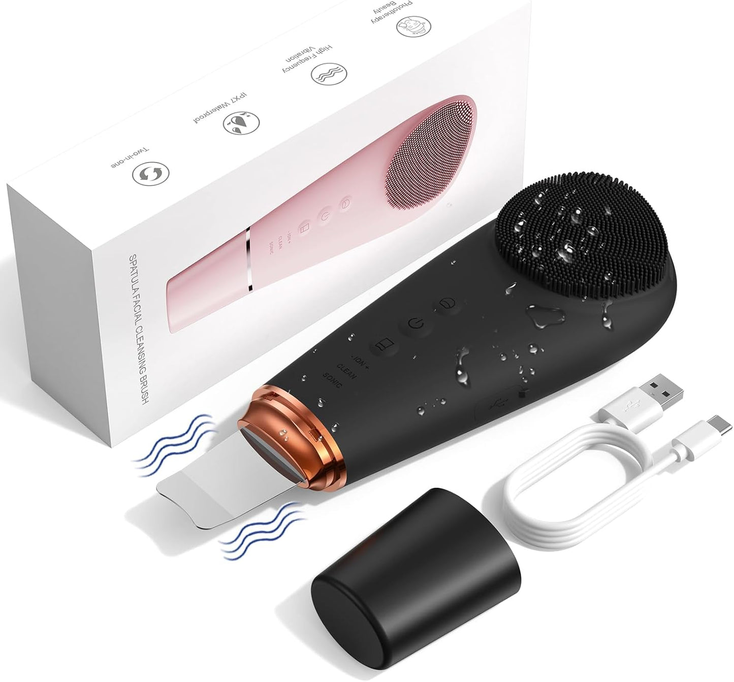2 in 1 Facial Cleansing Brush & Massager for Deep Cleansing