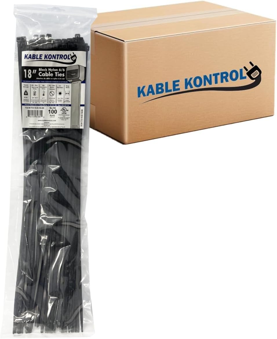 Kable Kontrol 18 Inch Cable Zip Ties - 5000 Pcs for All Uses