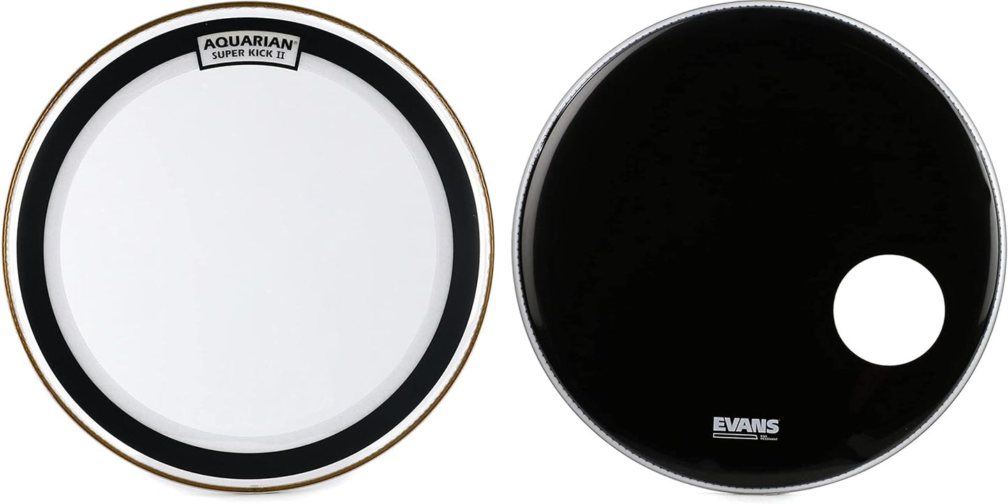 Aquarian Superkick II Clear Bass Drumhead and Evans EQ3 Combo