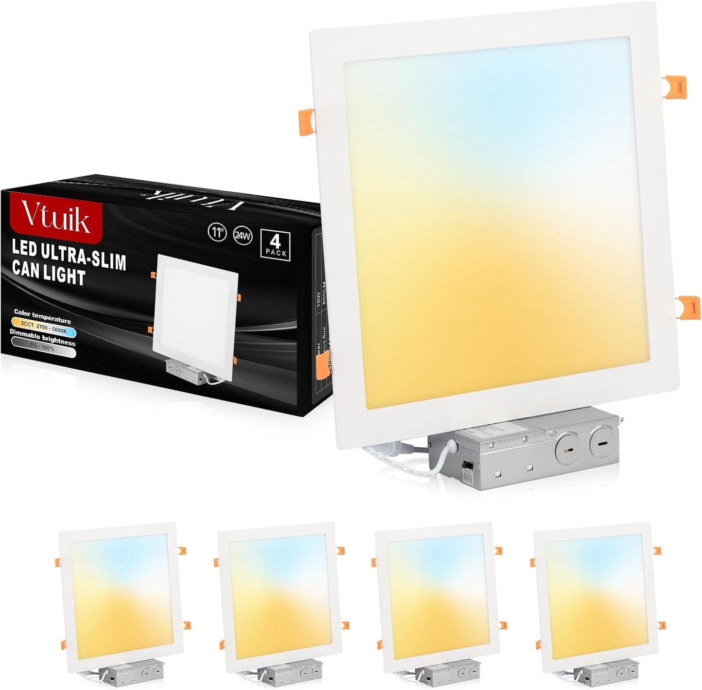 11 Inch Square LED Recessed Ceiling Light for Modern Spaces