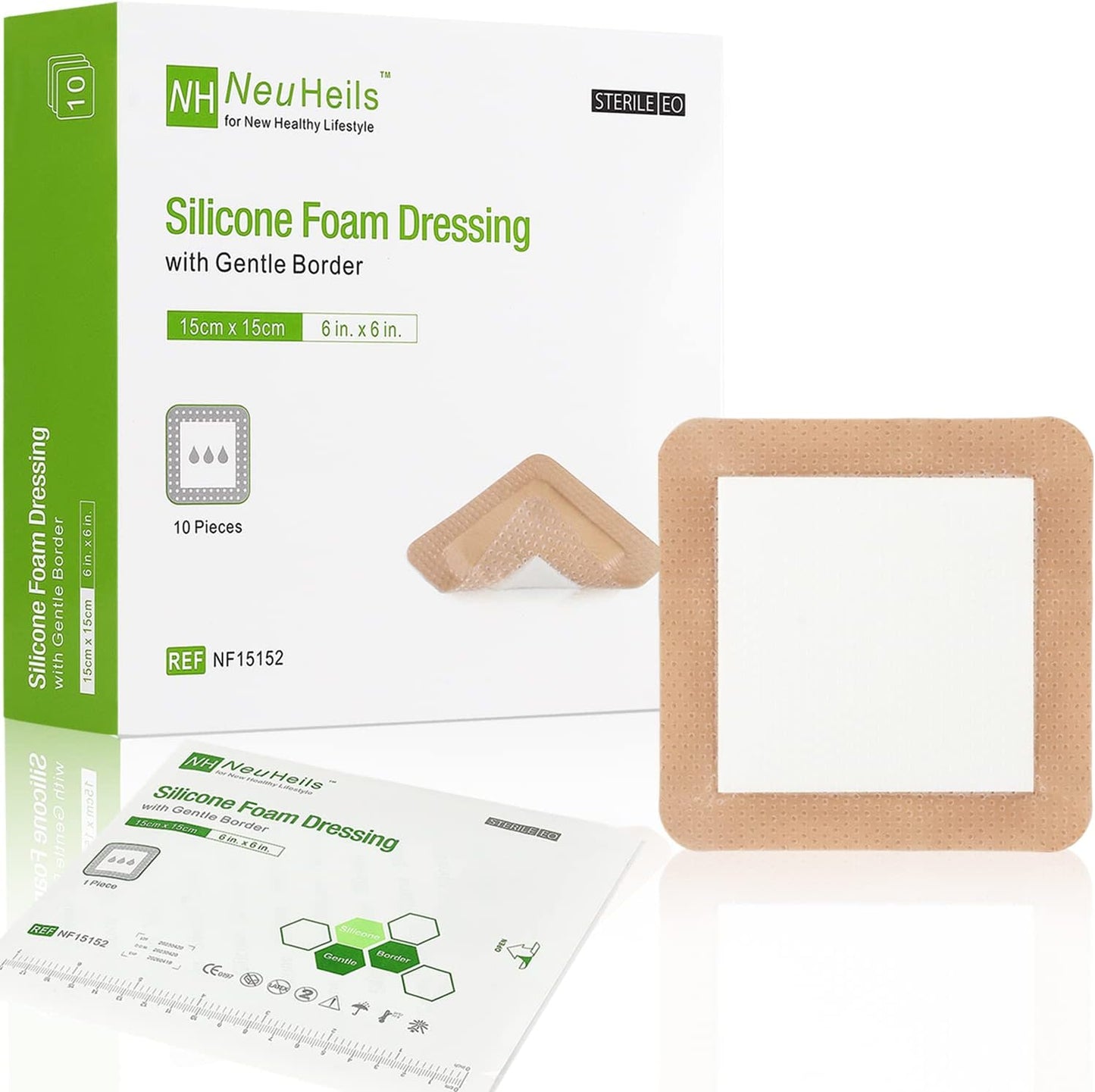 Silicone Adhesive Foam Dressing for Bed Sores and Ulcers