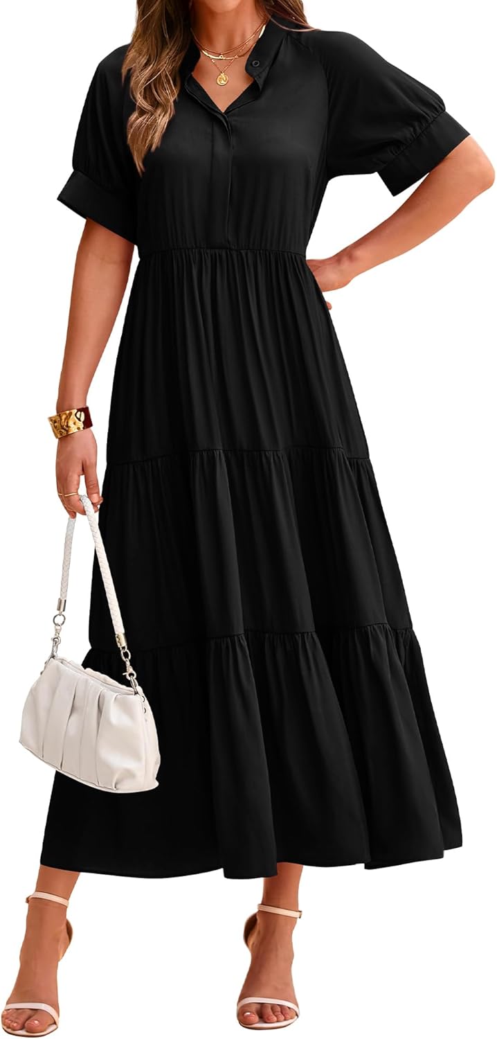 Dowerme Women's Summer Dresses 2025 Casual Short Sleeve Style