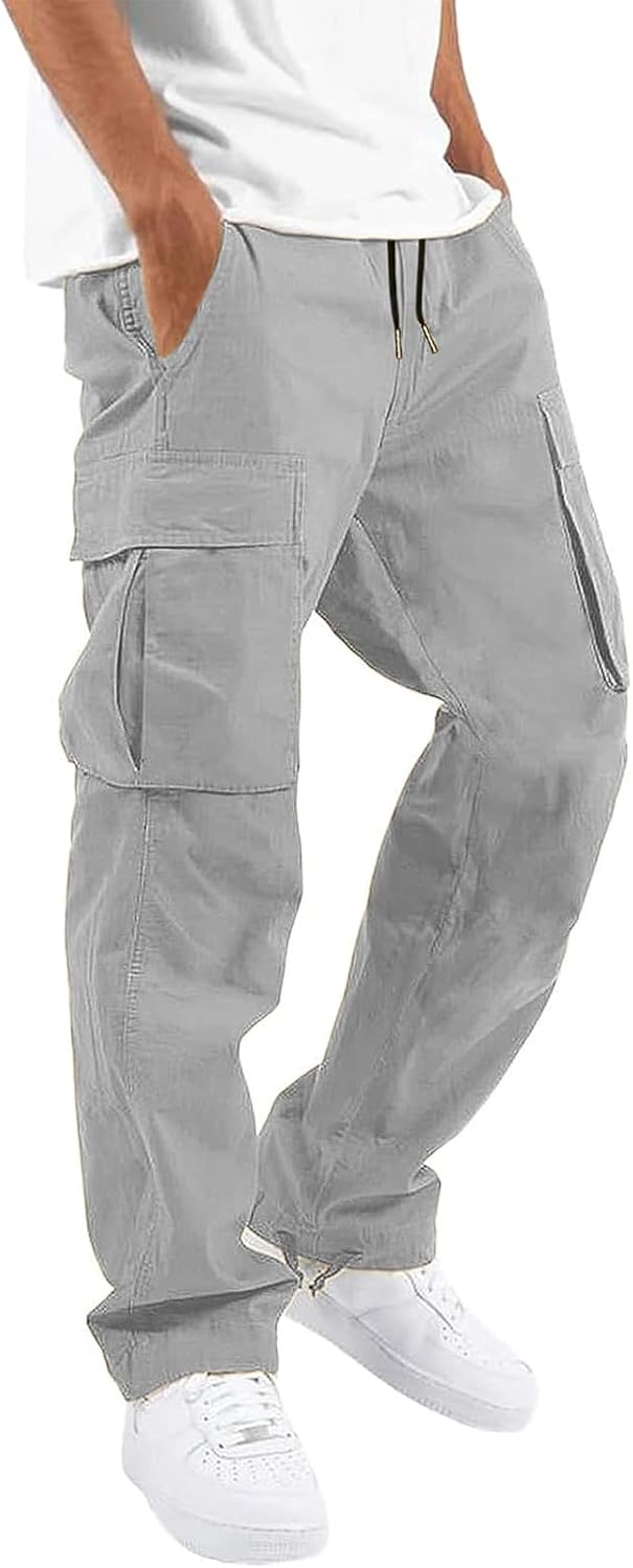 HUNGSON Mens Cargo Pants for Casual Hiking and Athletic Wear