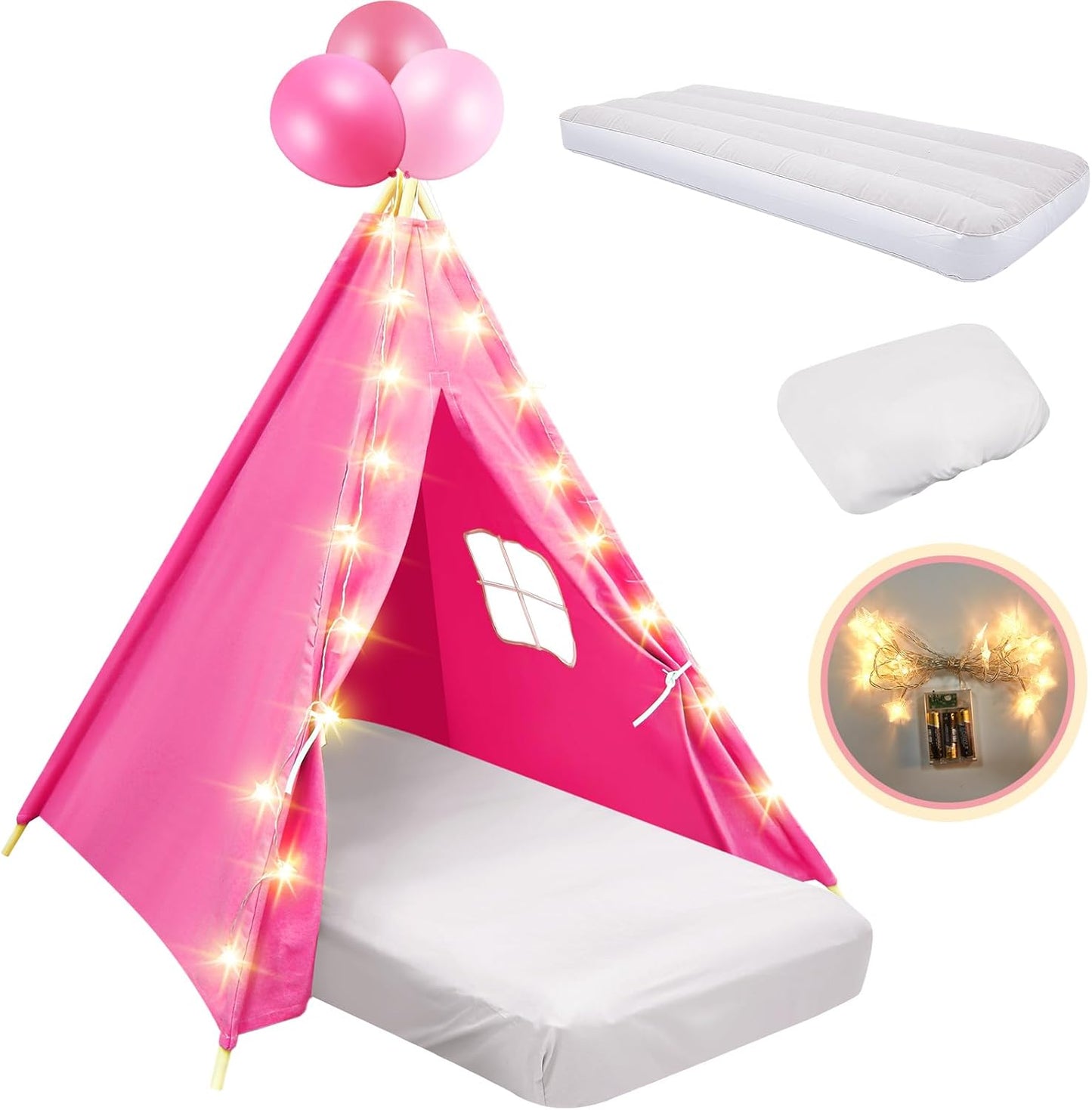 Lemosae Kids Teepee Tent Set - Cozy Sleepover Bliss!
