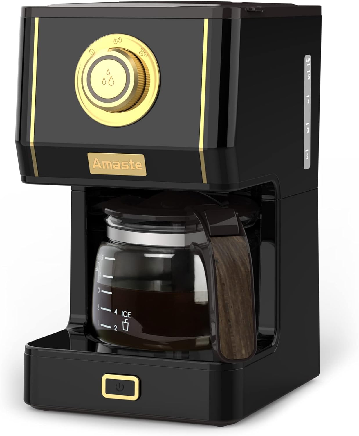 Amaste Coffee Maker: Retro Drip Machine with Glass Carafe