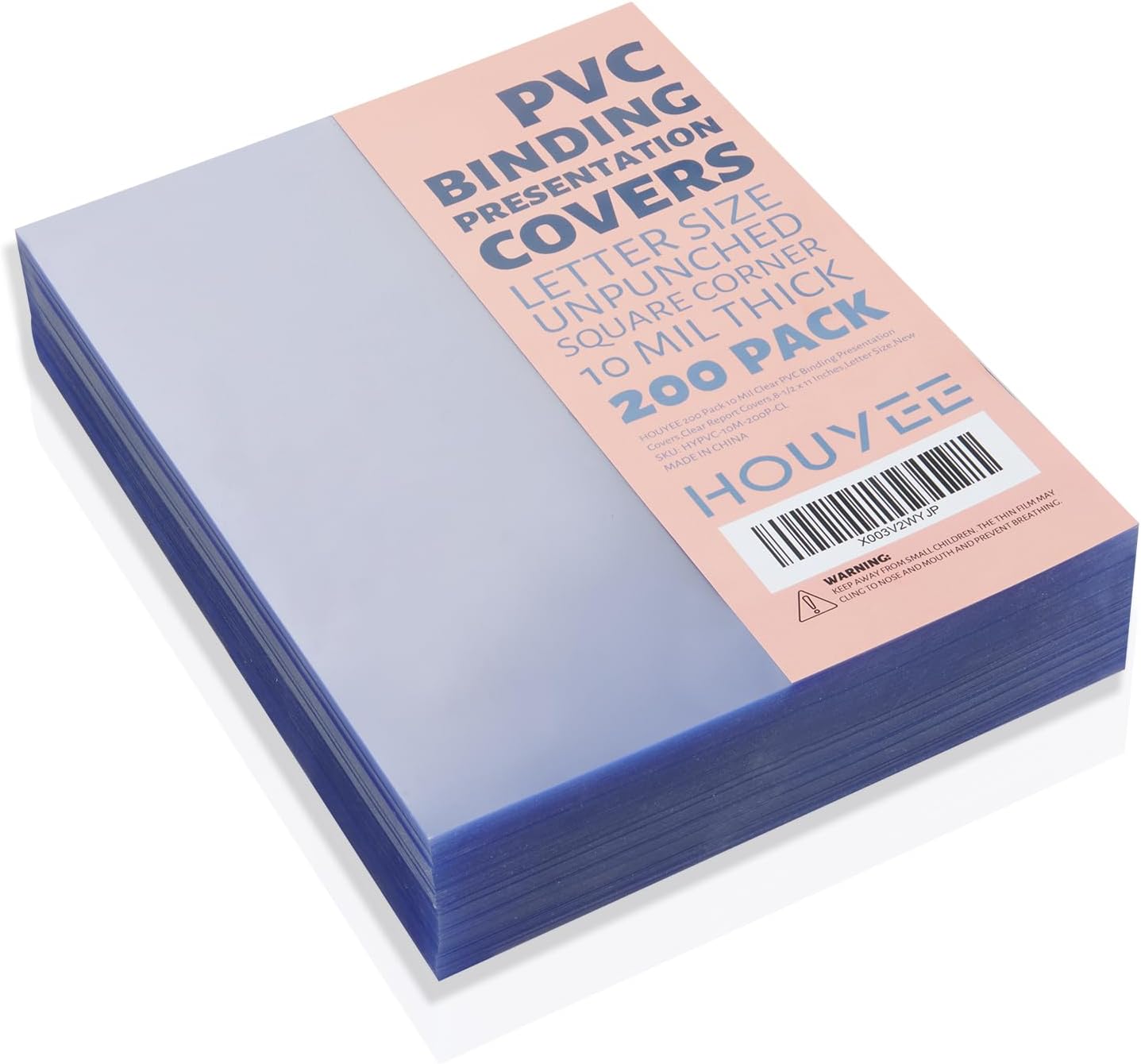 HOUYEE 200 Pack Clear Binding Presentation Covers for Reports