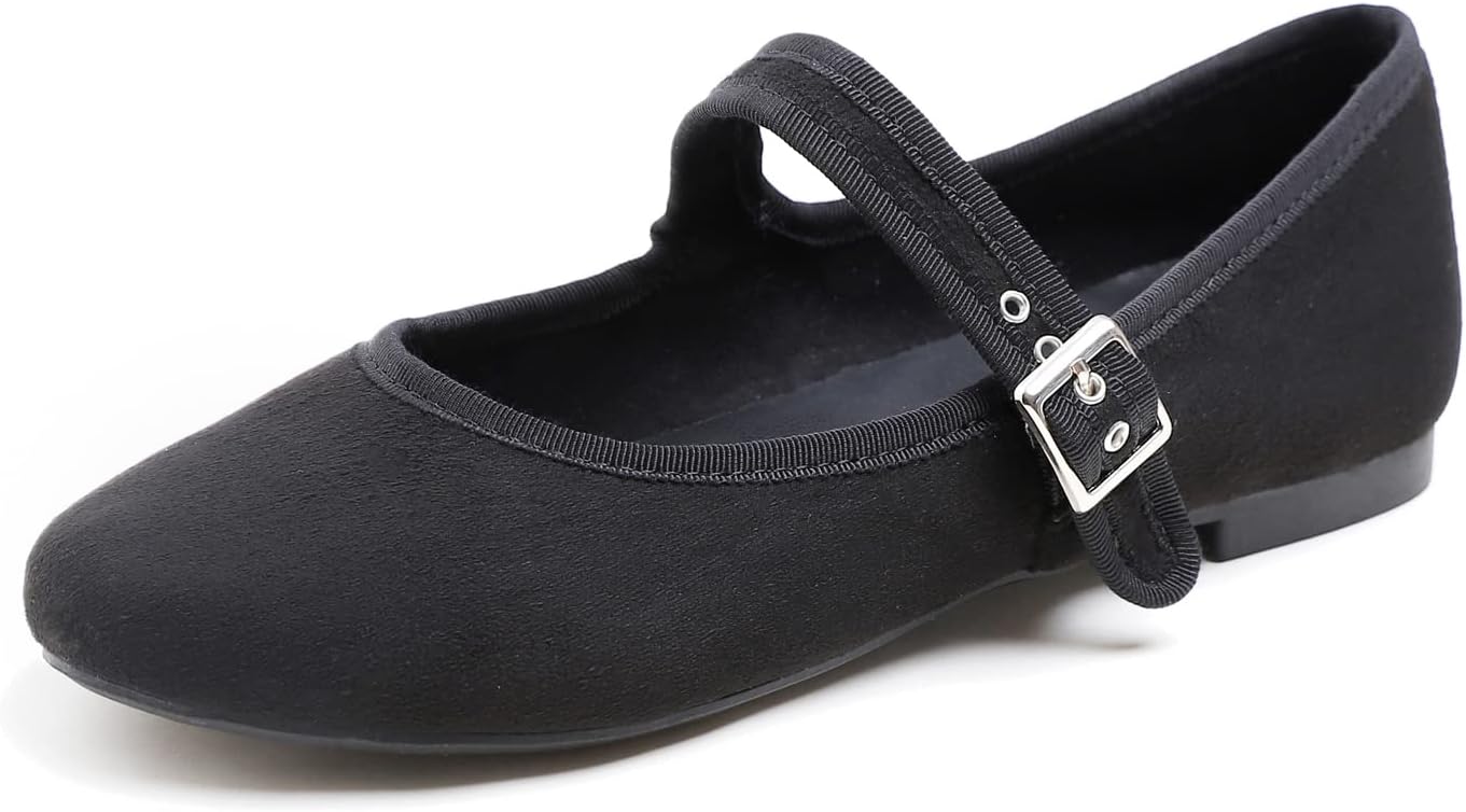 FEVERSOLE Women's Soft Cushion Extra Padded Mary Jane Flats