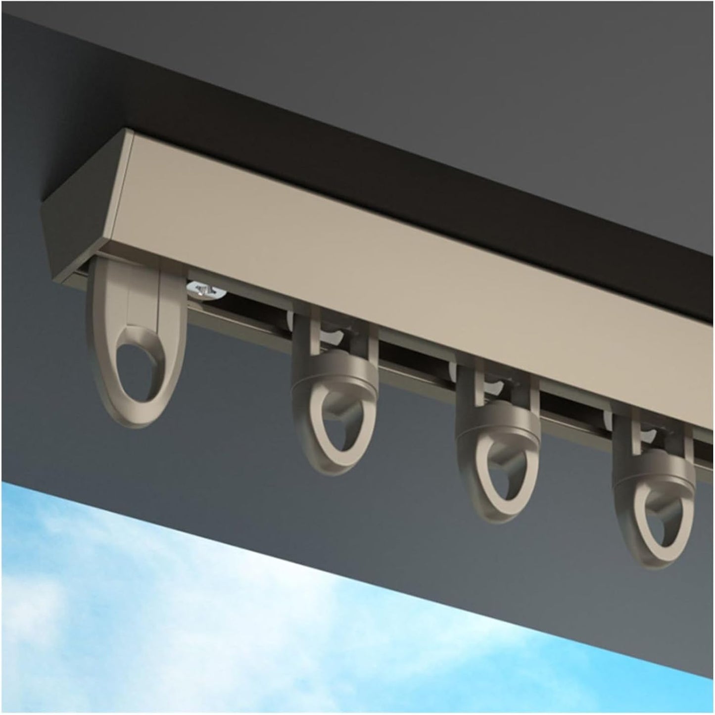 Champagne Gold Ceiling-Mounted Curtain Track - Heavy Duty Commercial Solution