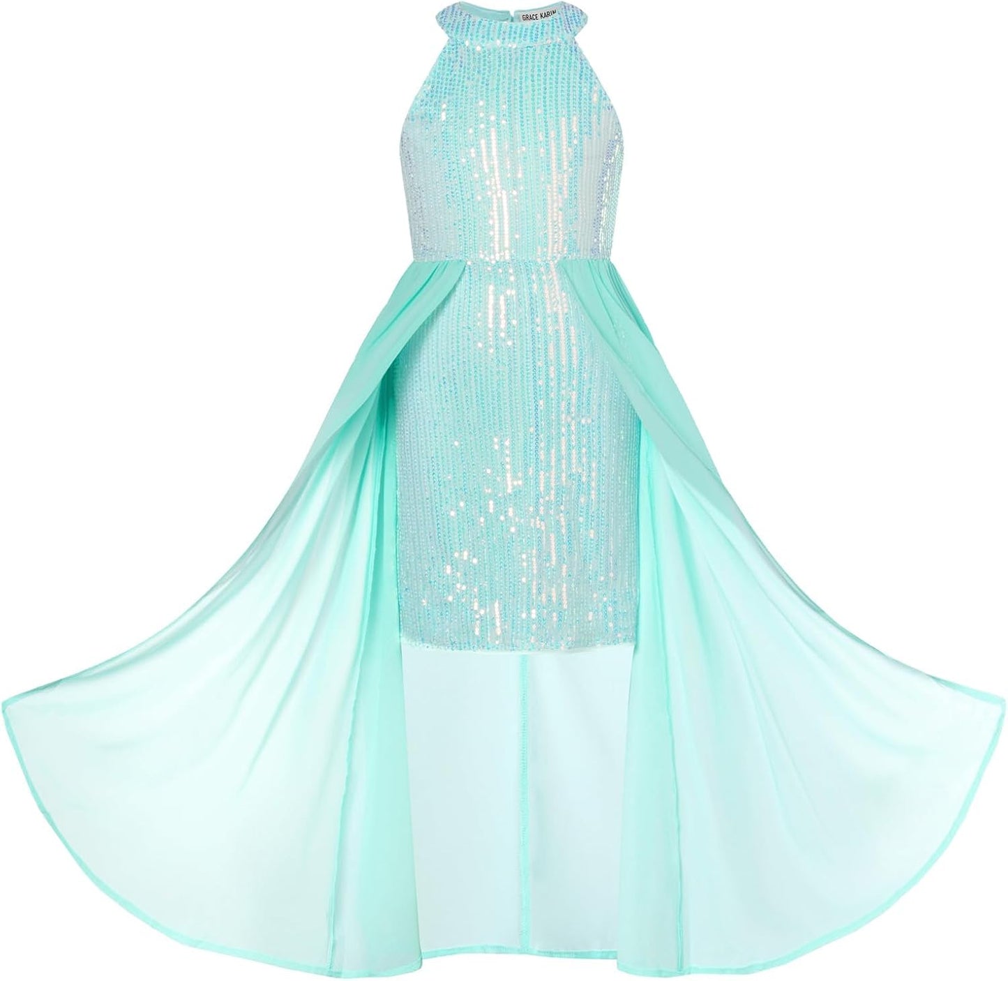 Girls Halter Neck Sequin Dress for Parties and Birthdays