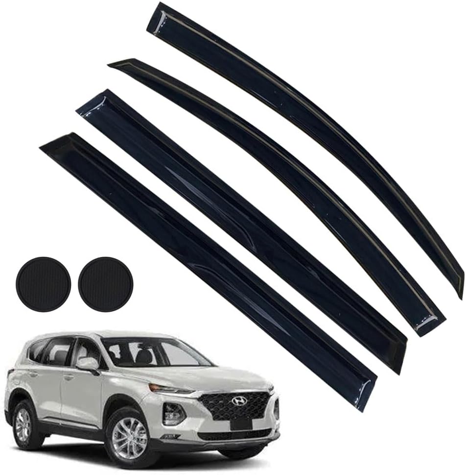 Rain Guards for Hyundai Santa Fe 2019-2023 - Durable Window Deflectors