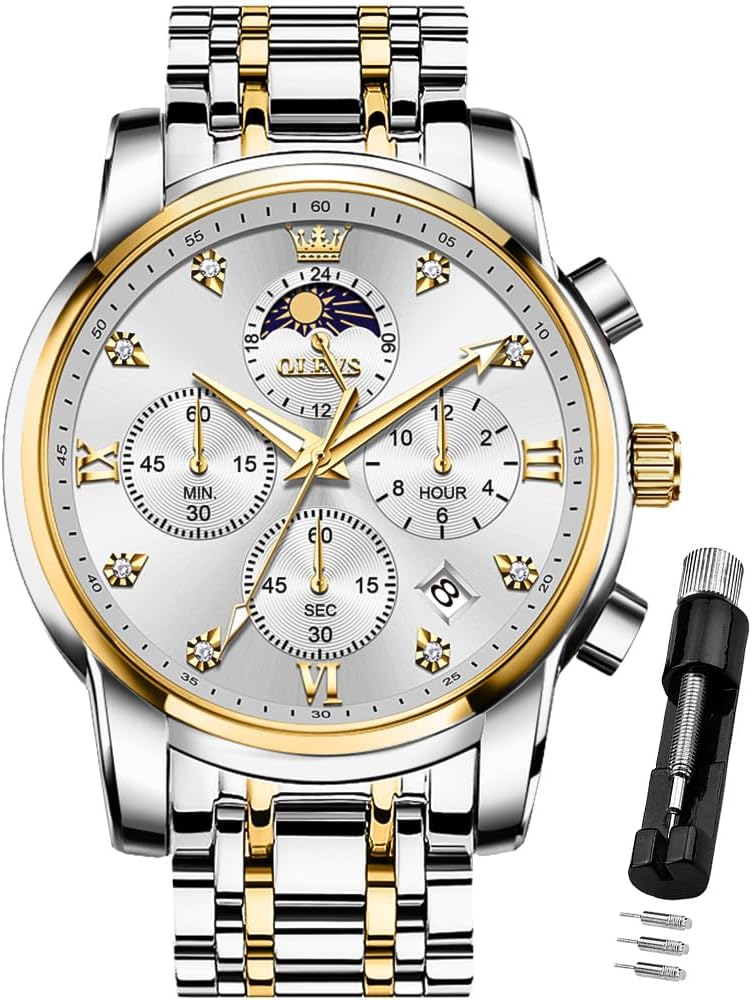 OLEVS Men's Diamond Business Dress Watch - Luxury Analog Quartz