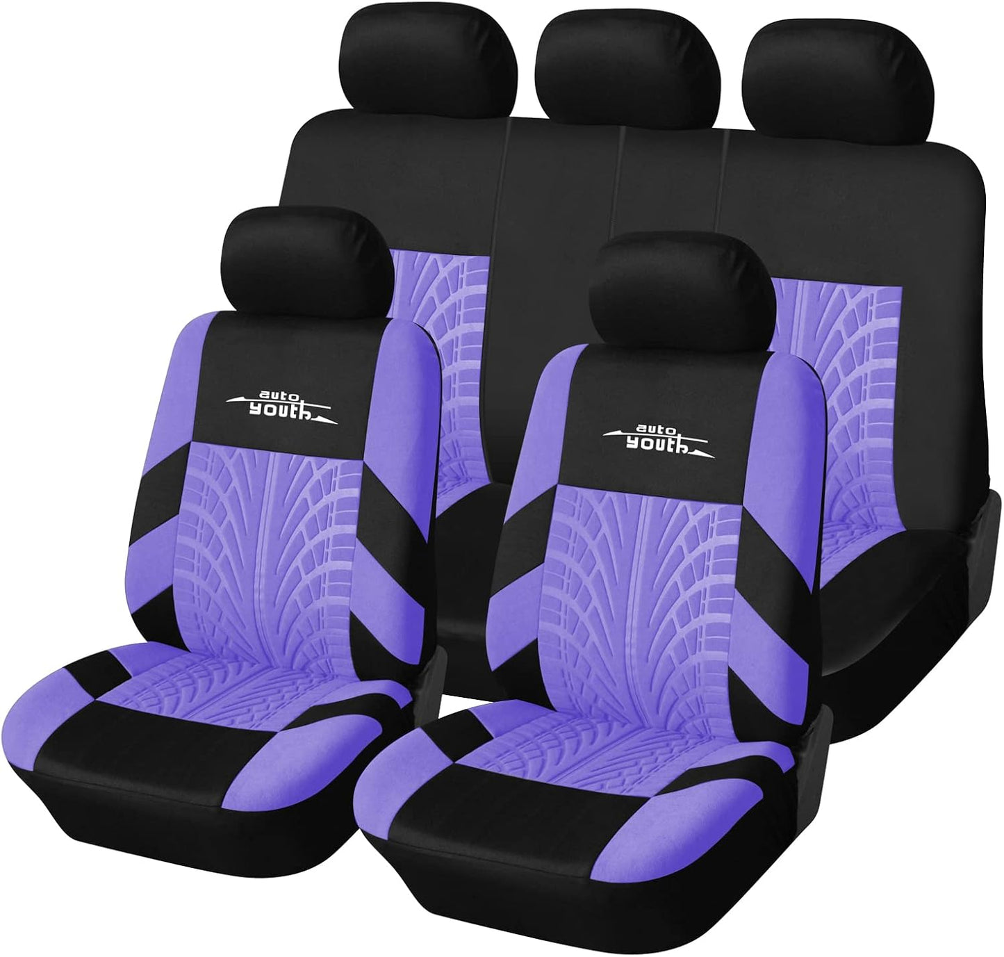 Stylish Purple Car Seat Covers - Full Set for Women
