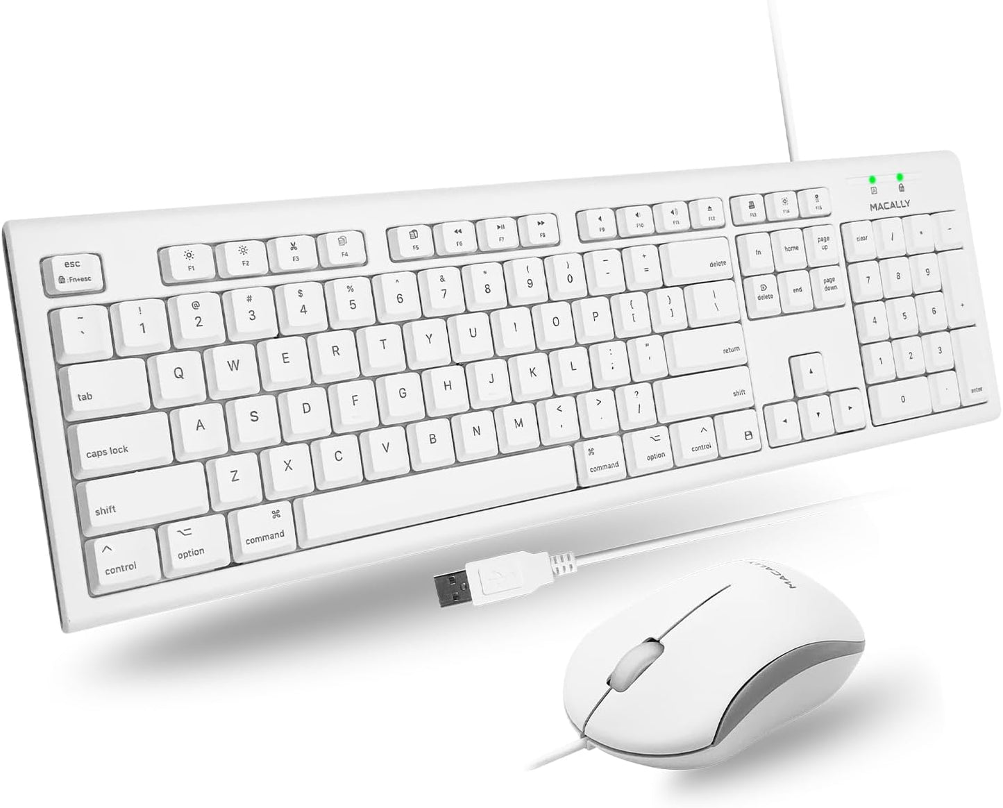 Macally Full Size USB Keyboard and Optical Mouse Combo for Mac