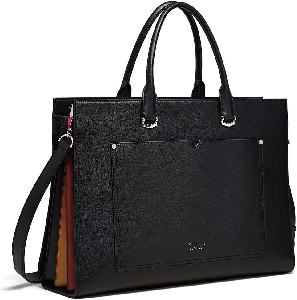 CLUCI Leather Briefcase for Women - Stylish Laptop Bag