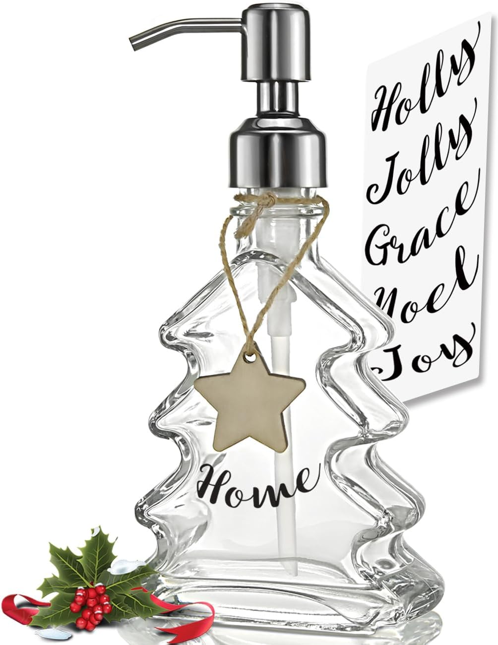 JASAI Xmas Tree Soap Dispenser - Rust-Proof Pump
