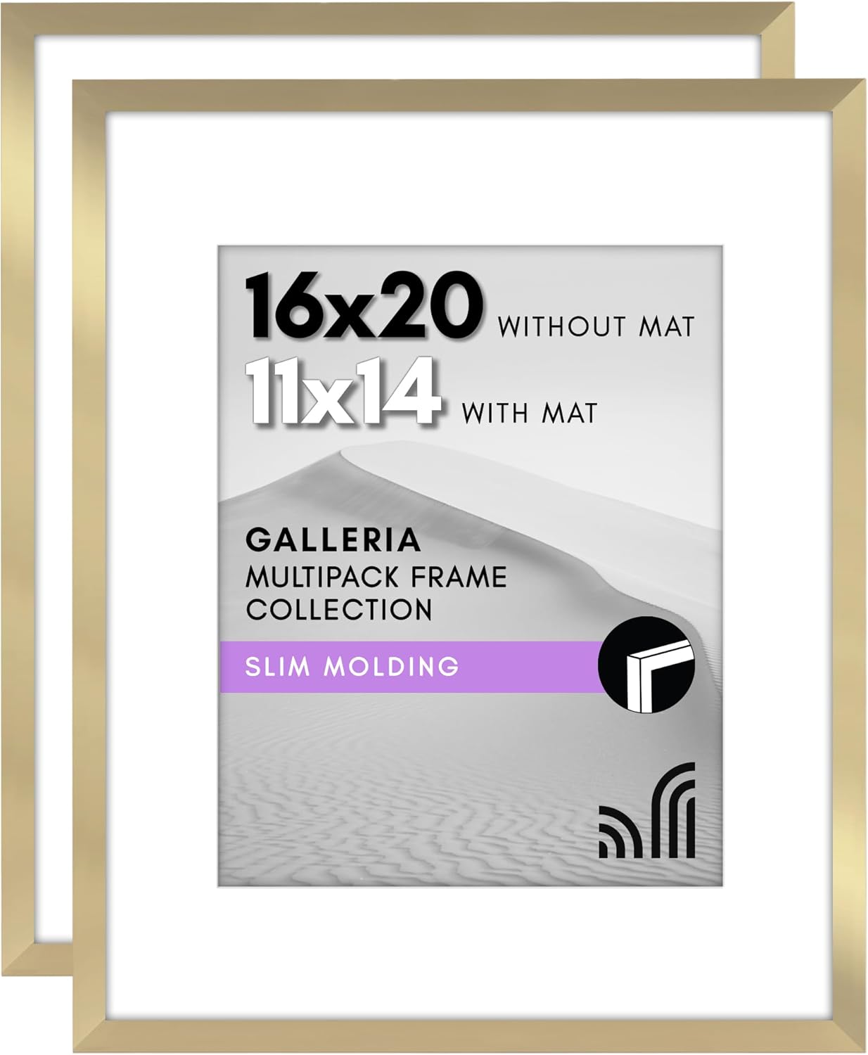 16x20 Picture Frame Set of 2 with Polished Plexiglass Finish