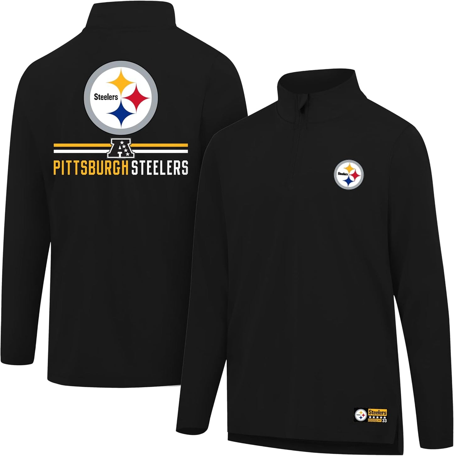 Ultra Game Men's NFL Official Super Soft Quarter Zip T-Shirt