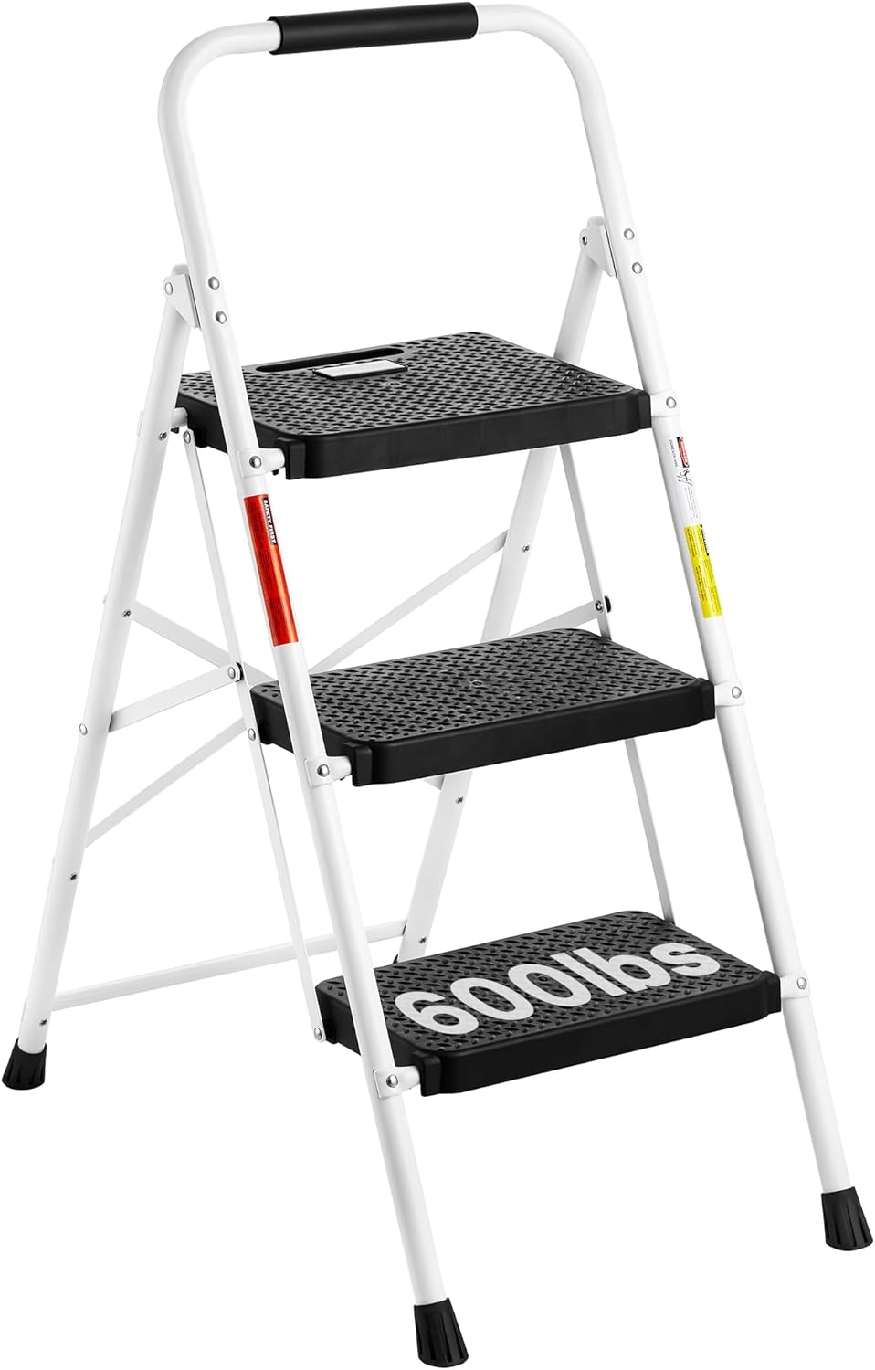 BONTEC 3-Step Ladder with 600lbs Capacity for Home & Work