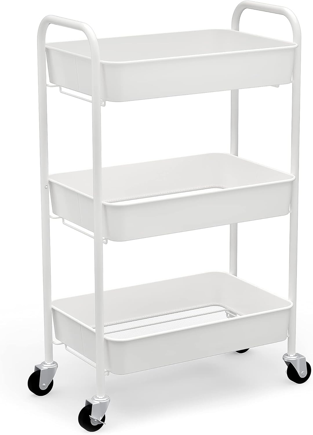 CAXXA 3-Tier Rolling Storage Cart - Mobile Kitchen Organizer